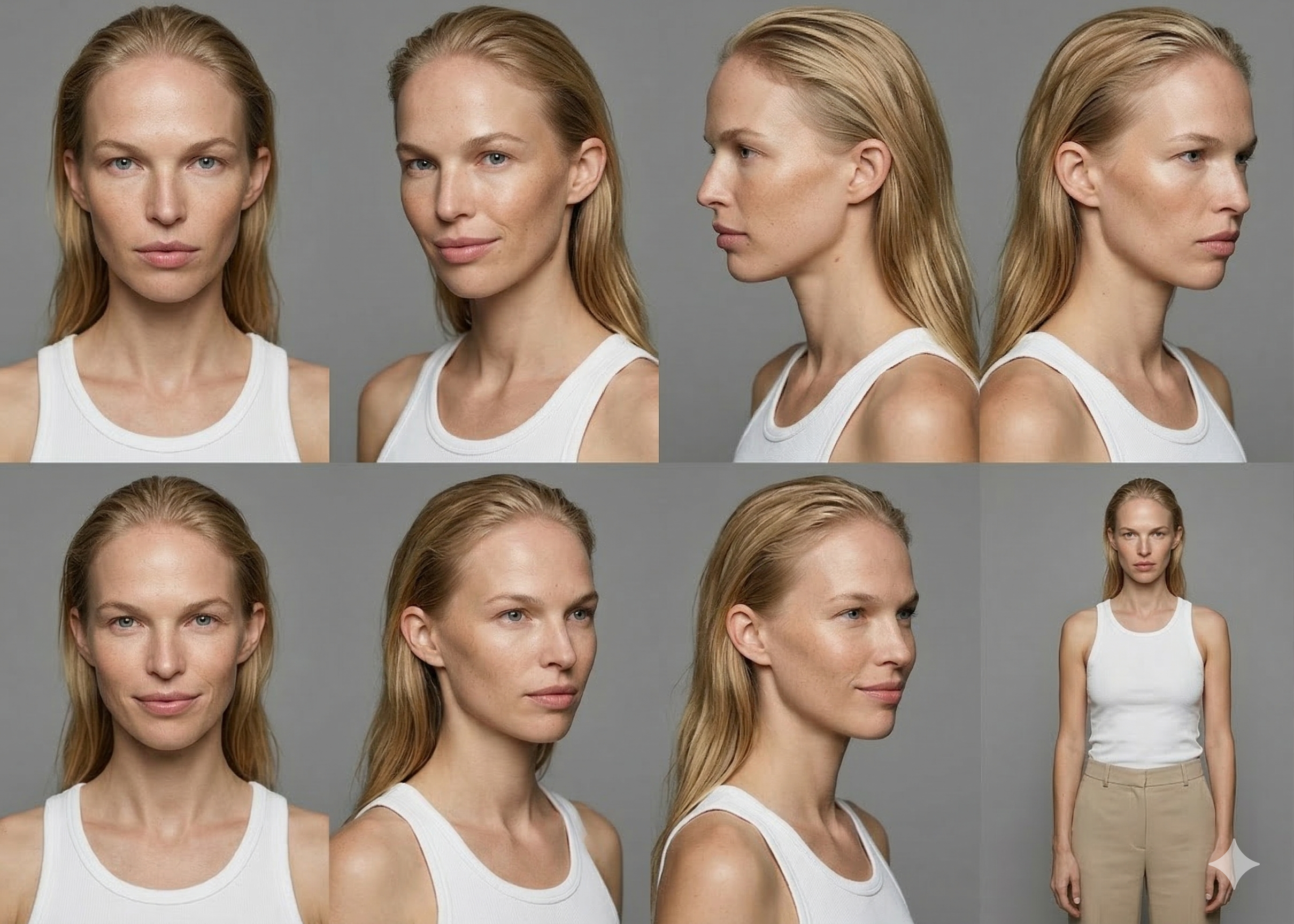 One face, every angle — e-commerce production generated in Misu